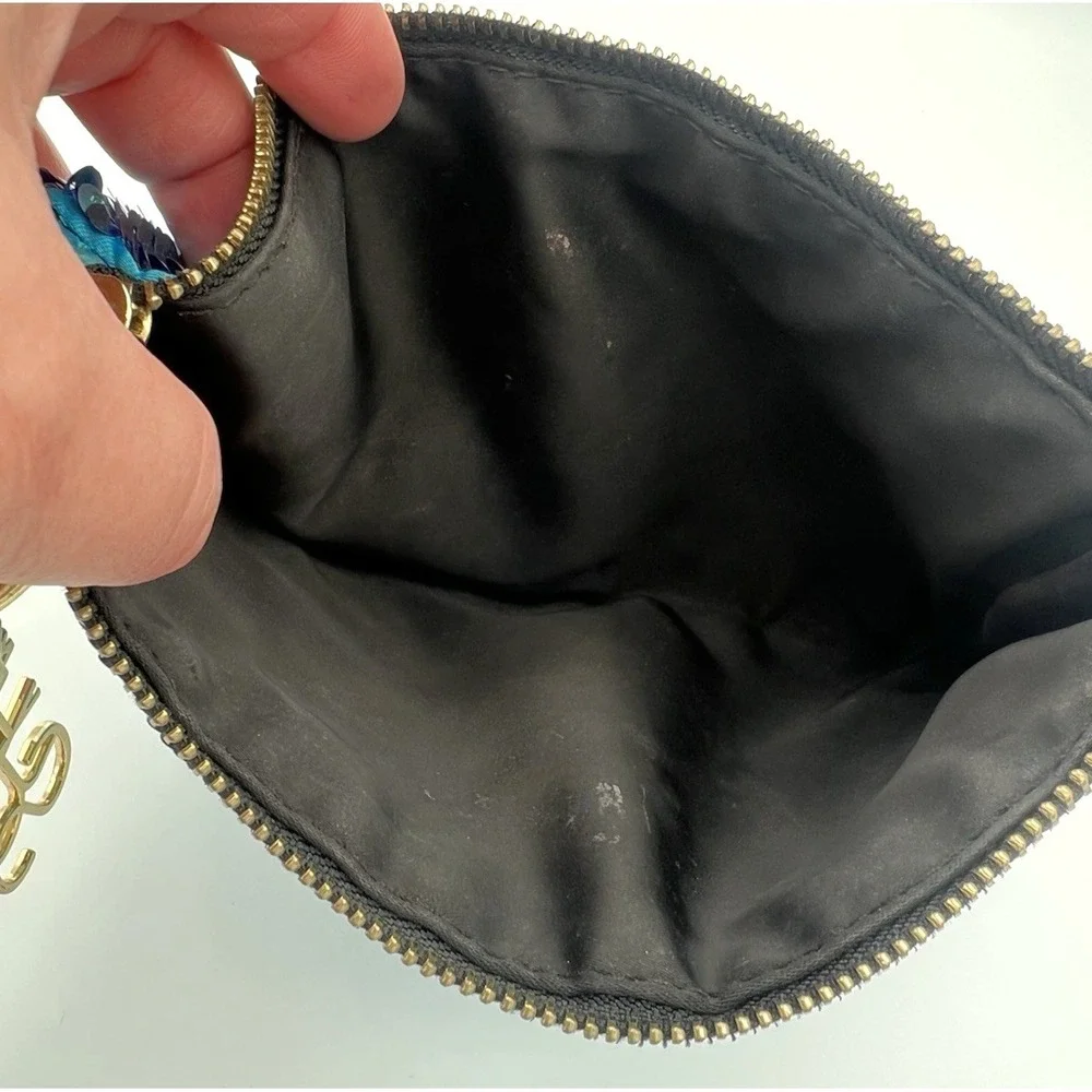 NARS Sequin Studio 54 Pouch Cosmetic Bag Blue Purple w/ Keychain